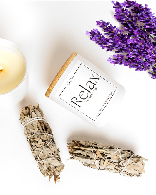 "Relax" Lavender & Sage Candle